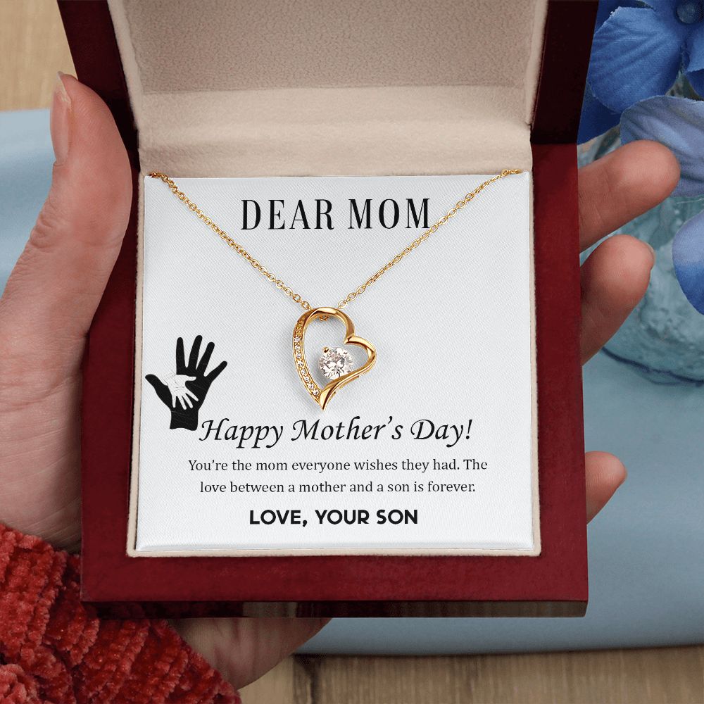 2Mom Necklace Gifts for Mom from Daughter to Mom Gifts for Mothers Day from Daughter, To My Mom Necklace from Daughter to Mom Birthday Gifts Necklace with Message Card and Gift Box2228 Forever Love Necklace