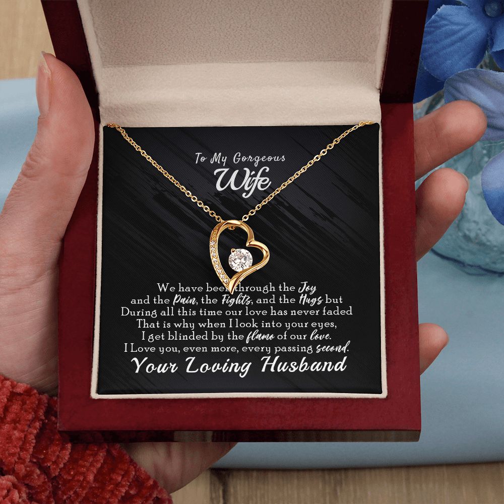 To My Wife Necklace from Husband, Personalized Necklace for Women, Luxury Necklace for Wife from Man Men, Wedding Anniversary Present For Wife, Beautiful Wife Jewelry Christmas Birthday Gift For Wife14 Forever Love Necklace