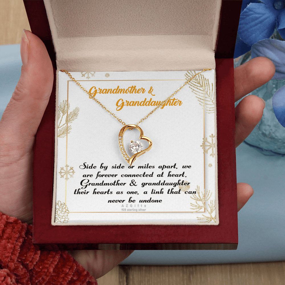 To My Grandma Necklace, Gift for Grandmother Necklace, Mothers Day Gift For Grandma Nana, Grandma Jewelry From Grandchildren GrandKids , Jewelry Box Gift For Grandma Grandmother14 Forever Love Necklace