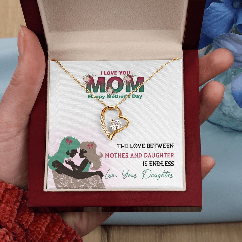 Mom Necklace Gifts for Mom from Daughter to Mom Gifts for Mothers Day from Daughter, To My Mom Necklace from Daughter to Mom Birthday Gifts Necklace with Message Card and Gift Box2236 Forever Love Necklace