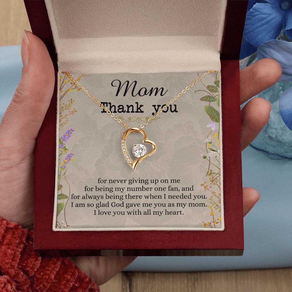 To My Mom Necklace, Thank you Mom Gift, Gift for Mom, Mother's Day Gift from Daughter, Mother Daughter gift, Gift from child, Gift for Mom, Mothers Day Necklace for Women Forever Love Necklace