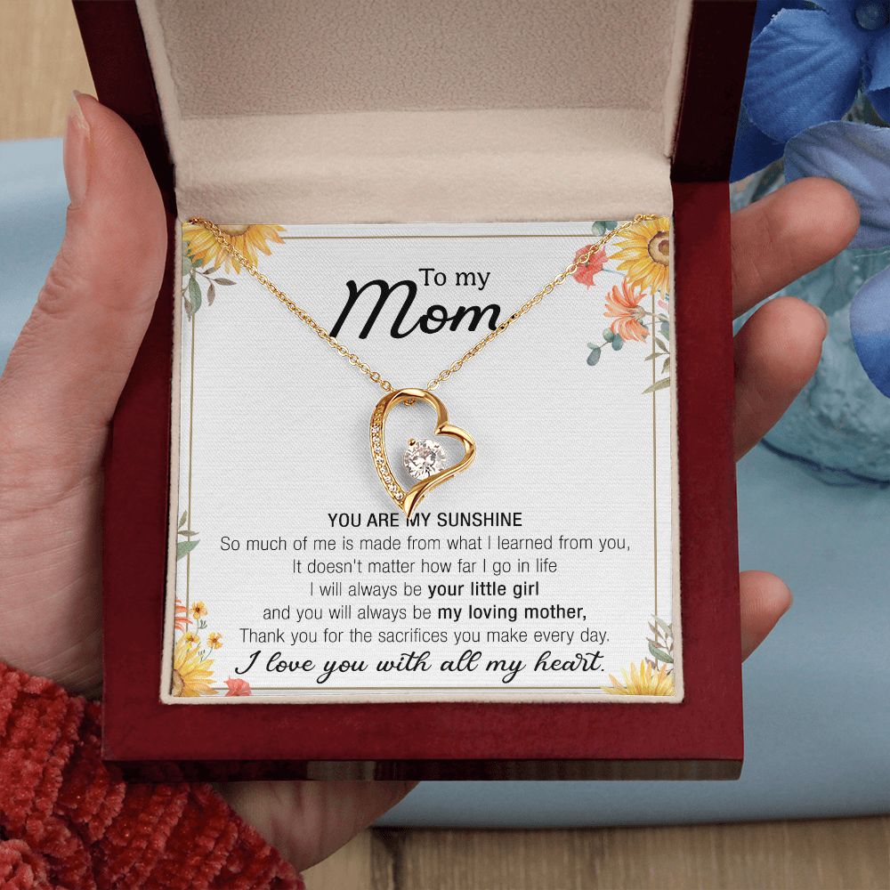 Mom Necklace Gifts for Mom from Daughter to Mom Gifts for Mothers Day from Daughter, To My Mom Necklace from Daughter to Mom Birthday Gifts Necklace with Message Card and Gift Box13 Forever Love Necklace