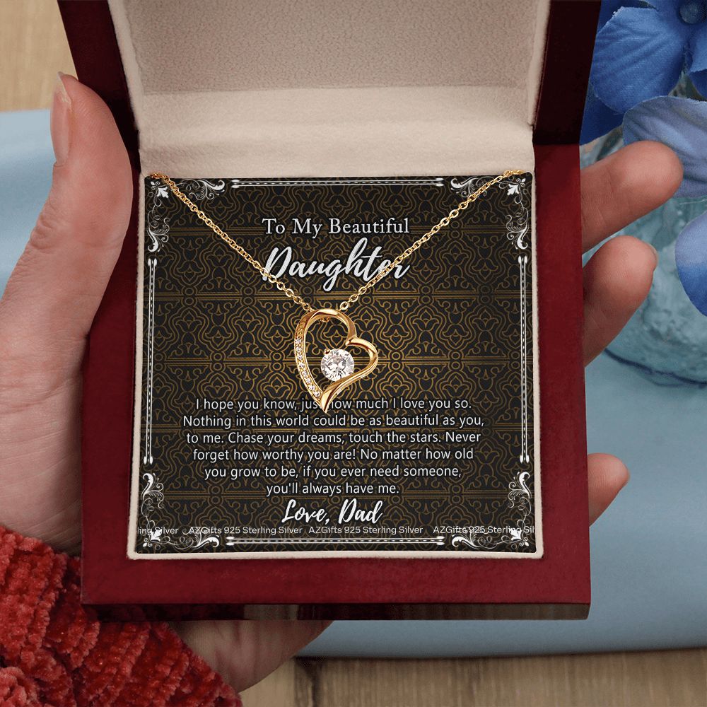 Daughter Gift From Dad Father To My Daughter Necklace for Daughter Jewelry Necklace Meaningful Jewelry Personalized Jewelry Gifts For Women Girls Her Forever Love Necklace