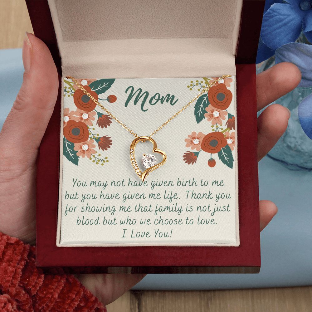 To My Mom Love Knot Necklace Gift for Stepmom Birthday Present Idea for Mother Forever Love Necklace