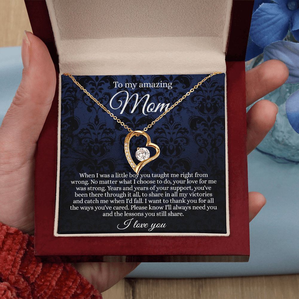 Gift for Mom Necklace, To My Beautiful Mom Love Knot Necklace Card, Mother’s Day Gift For Mom From Son, Thank You Mom Gift, Custom Jewelry Necklace For Mom Forever Love Necklace