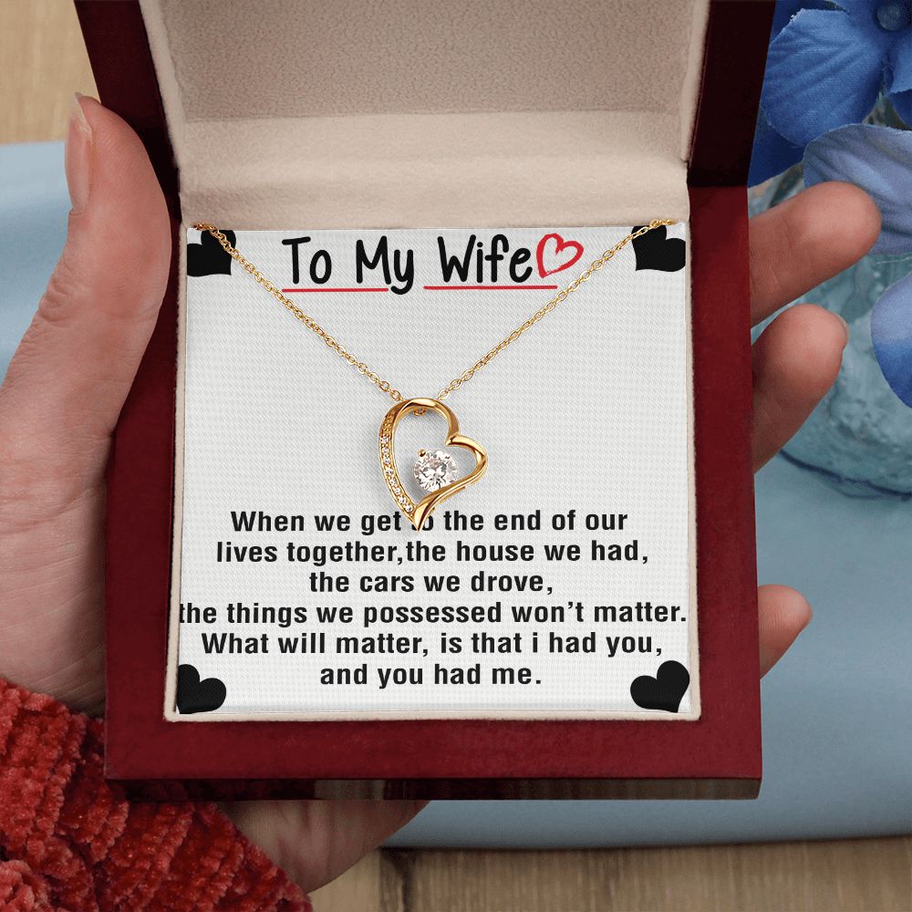 To My Wife Necklace from Husband, Personalized Necklace for Women, Luxury Necklace for Wife from Man Men, Wedding Anniversary Present For Wife, Beautiful Wife Jewelry Christmas Birthday Gift For Wife25 Forever Love Necklace