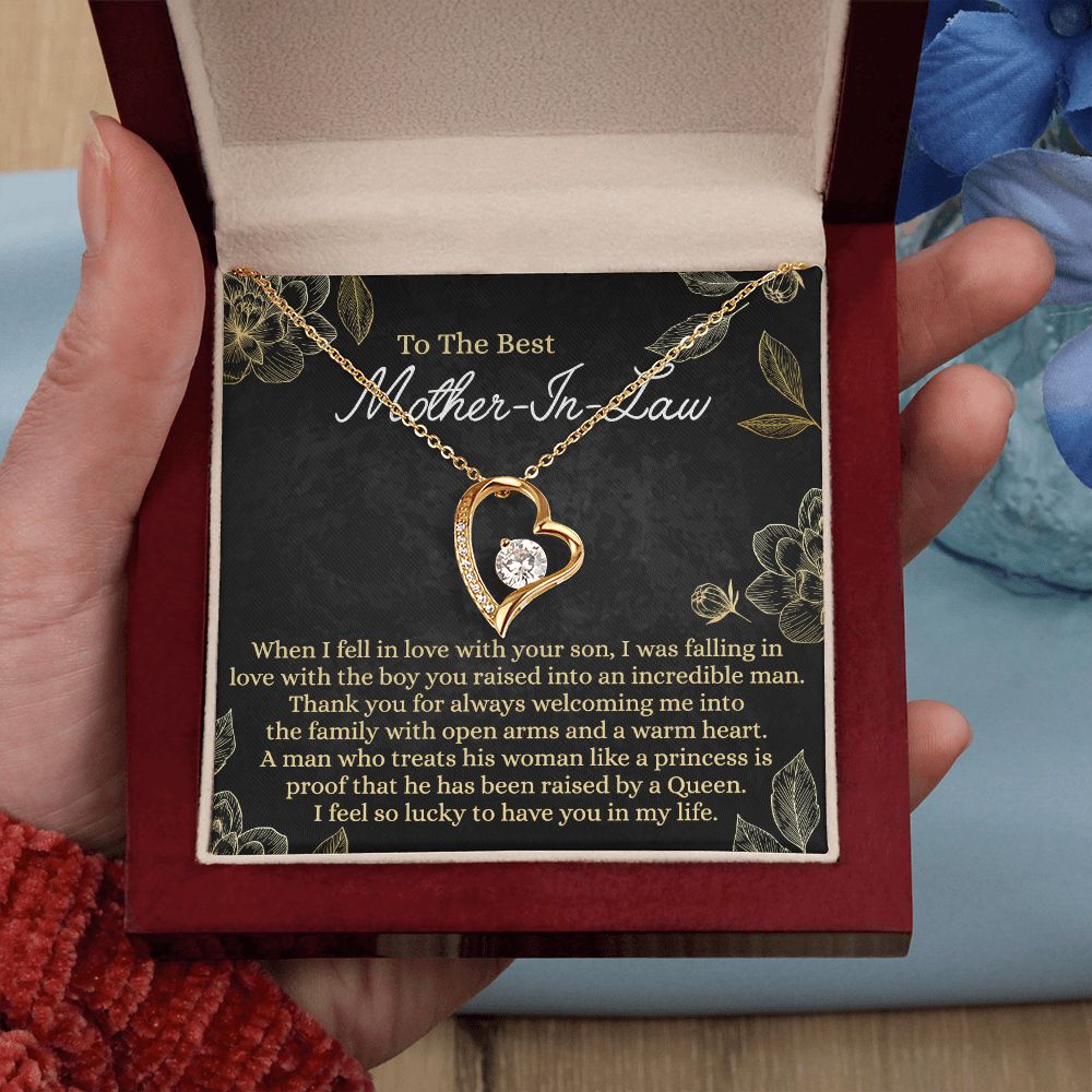 Mother In Law Gift, Cute Mother In Law Gifts Christmas, Unique Gift for Mother In Law Birthday, Best Mother In Law Gift, Mother-In-Law Gift Forever Love Necklace