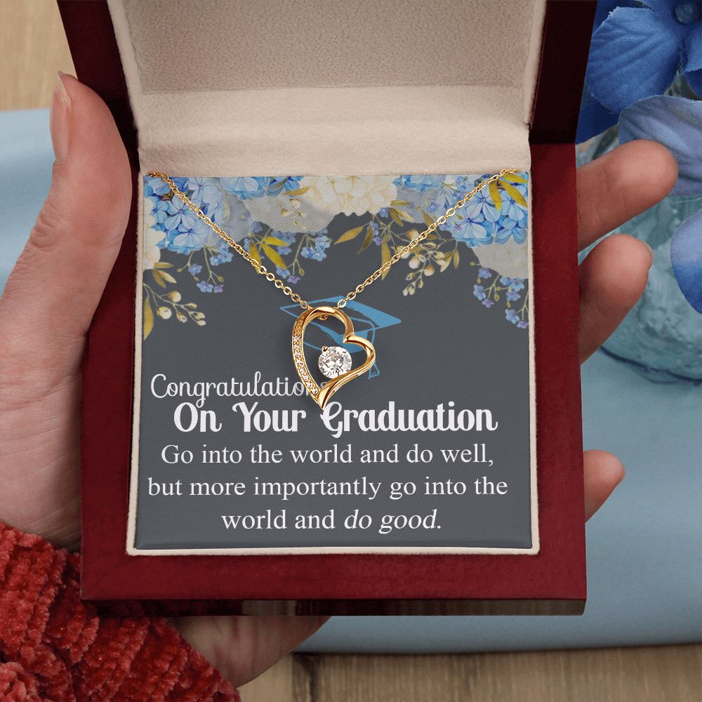 Graduation Gift Necklace For Girls, Graduation Jewelry, College, High School Congrats Graduation Pendants Gift For Daughter, Granddaughter, Niece, Sister Forever Love Necklace