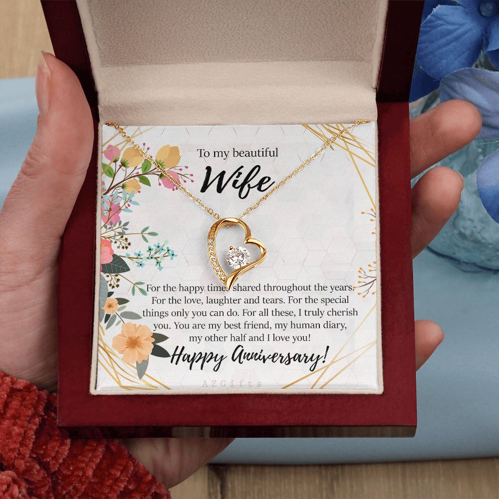 To My Wife Necklace from Husband, Personalized Necklace for Women, Luxury Necklace for Wife from Man Men, Wedding Anniversary Present For Wife, Beautiful Wife Jewelry Christmas Birthday Gifts For Wife8 Forever Love Necklace