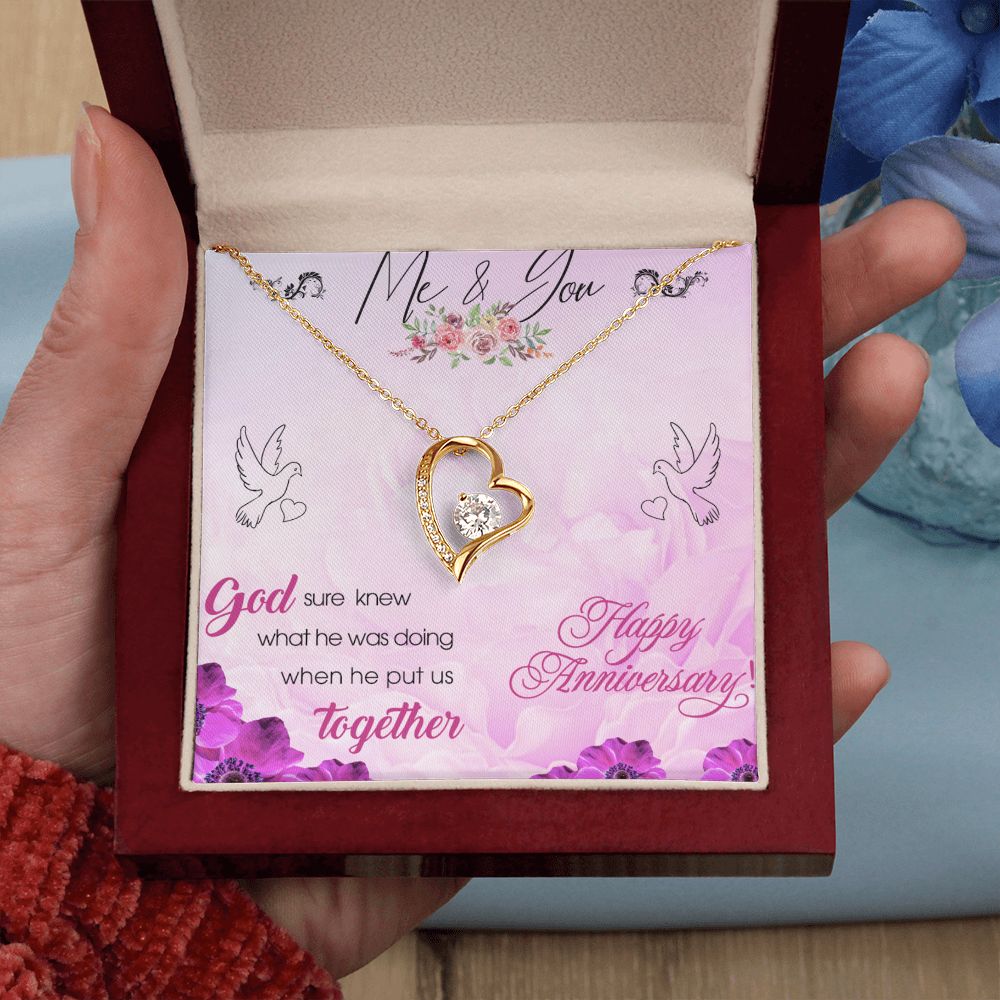 To My Wife Necklace, Wedding Anniversary Jewelry For Women, Necklace For Wife from Husband, Gift For Wife Birthday Gifts From Husband Necklace, Jewelry With Message Card In A Gift Box8 Forever Love Necklace