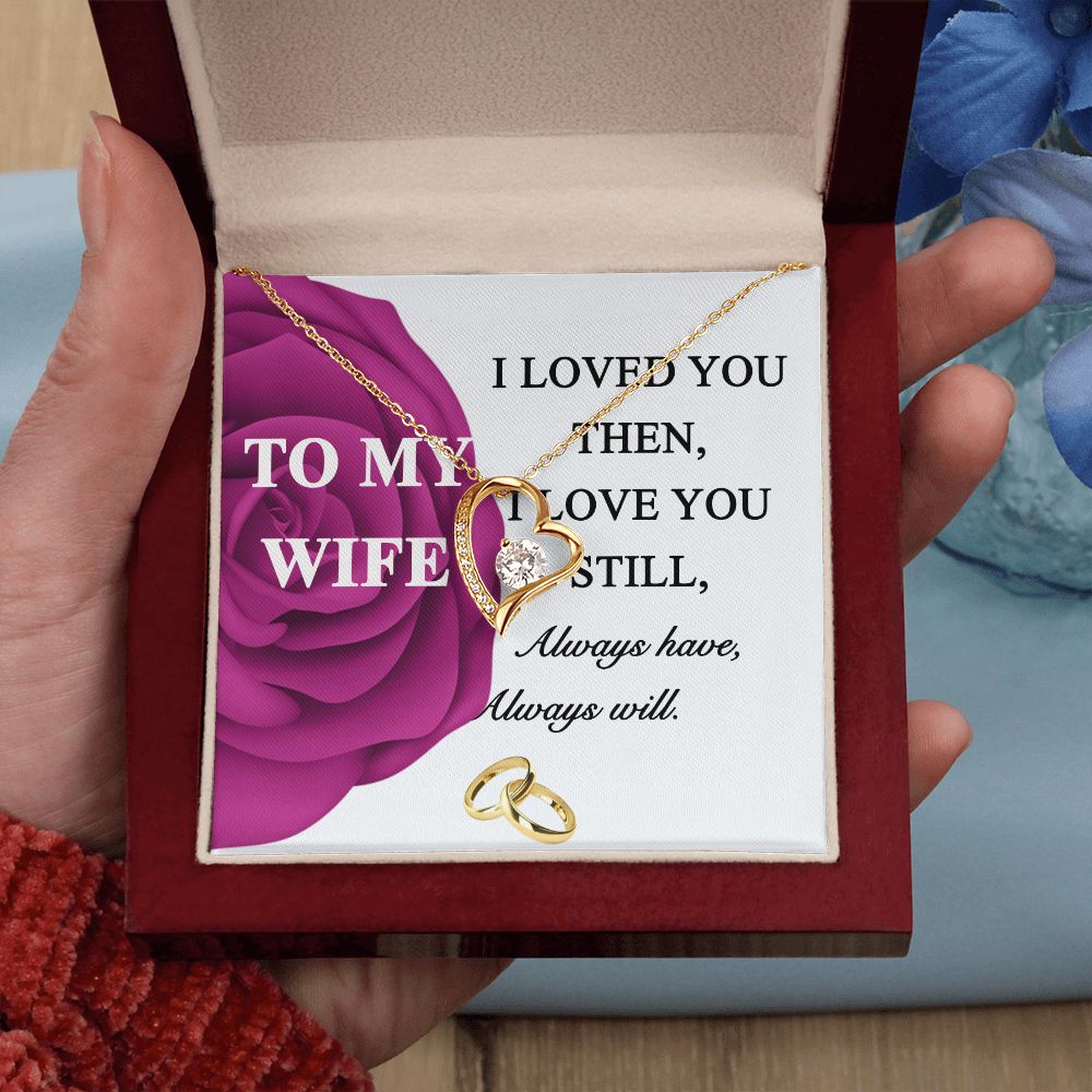 To My Wife Necklace -gift for Wife, Birthday Anniversary Necklace From HUsband Forever Love Necklace