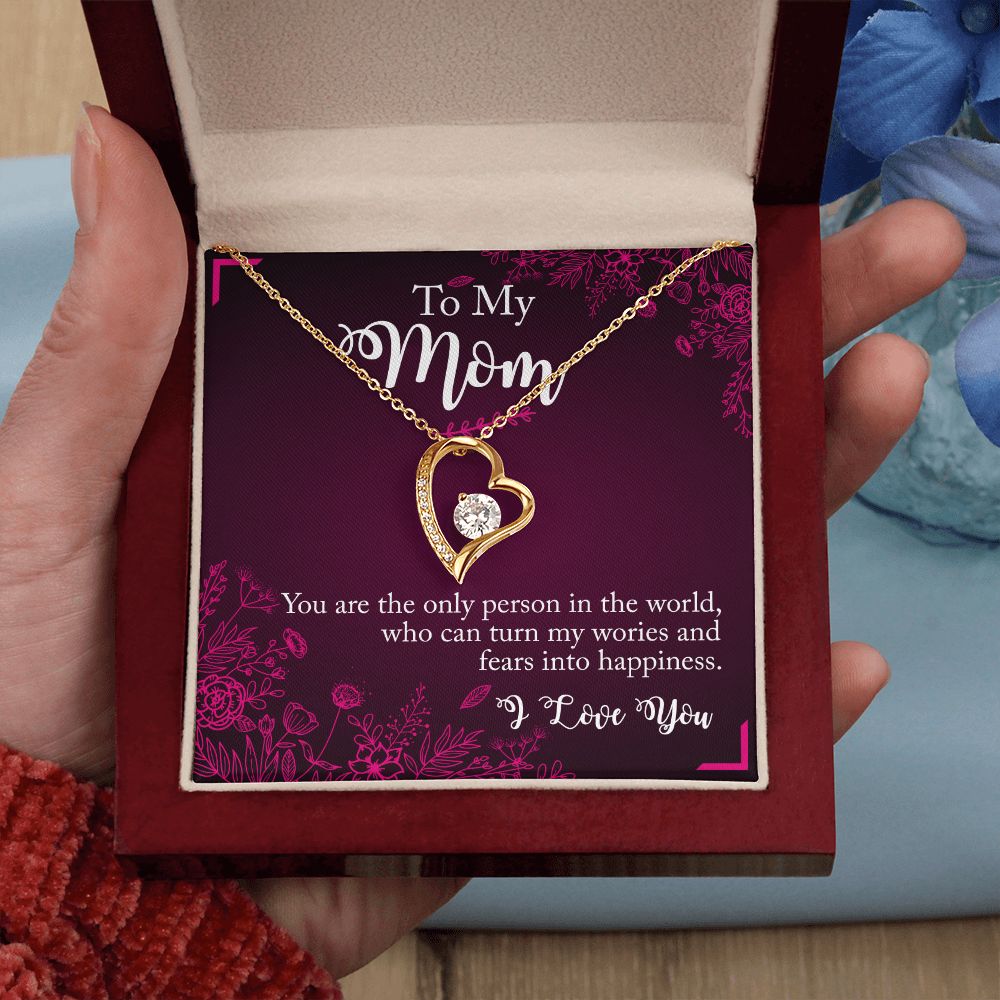 To My Mom Necklace Pendant Gift From Daughter Necklace You Are The Only Person Gift For To Mom Happy Mother's Day Mother In Law Gift On Birthday Anniversary Gift 30821 Forever Love Necklace