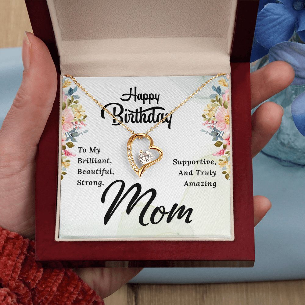 Mom Necklace Gifts for Mom from Daughter to Mom Gifts for Mothers Day from Daughter, To My Mom Necklace from Daughter to Mom Birthday Gifts Necklace with Message Card and Gift Box2229 Forever Love Necklace