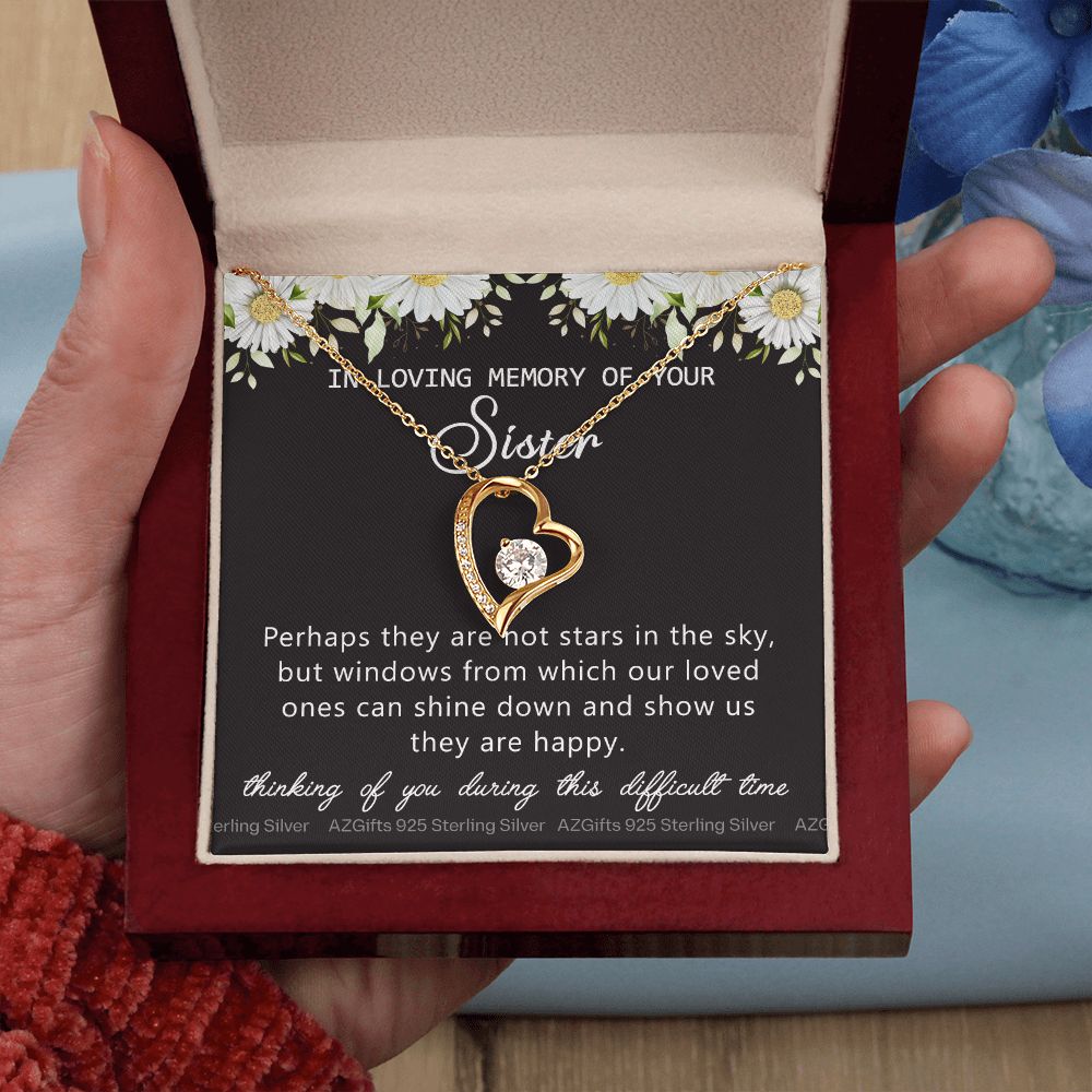 Loss Of Sister Necklace Gift, Sympathy Loss Of Sister, Sympathy Gift Box, Loss Of Sister Necklace, Loss Of Sister, Loss Of Sister Gift, Condolence Gifts, Remembrance Necklace for Women Forever Love Necklace