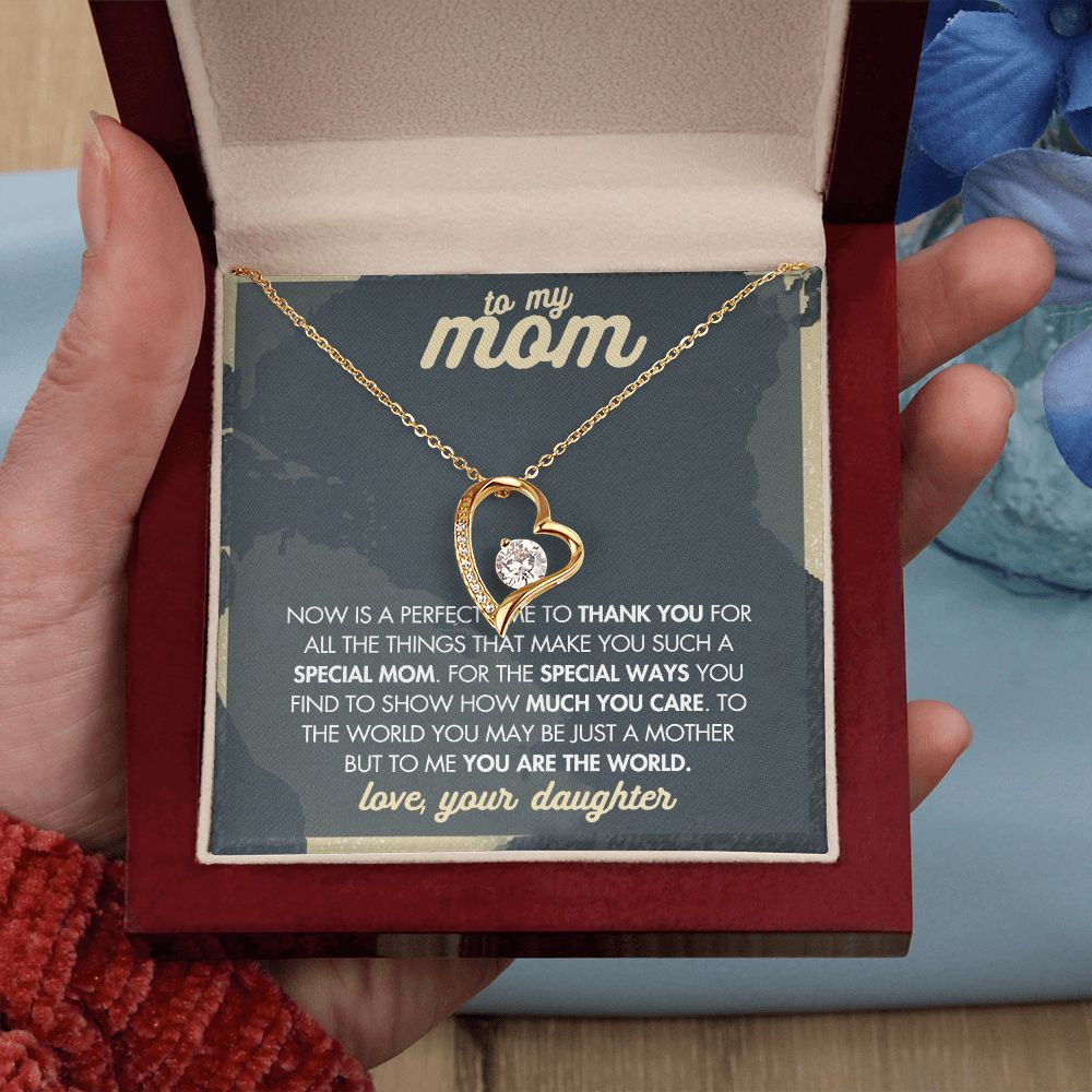 Mom Necklace Gifts for Mom from Daughter to Mom Gifts for Mothers Day from Daughter, To My Mom Necklace from Daughter to Mom Birthday Gifts Necklace with Message Card and Gift Box2237 Forever Love Necklace