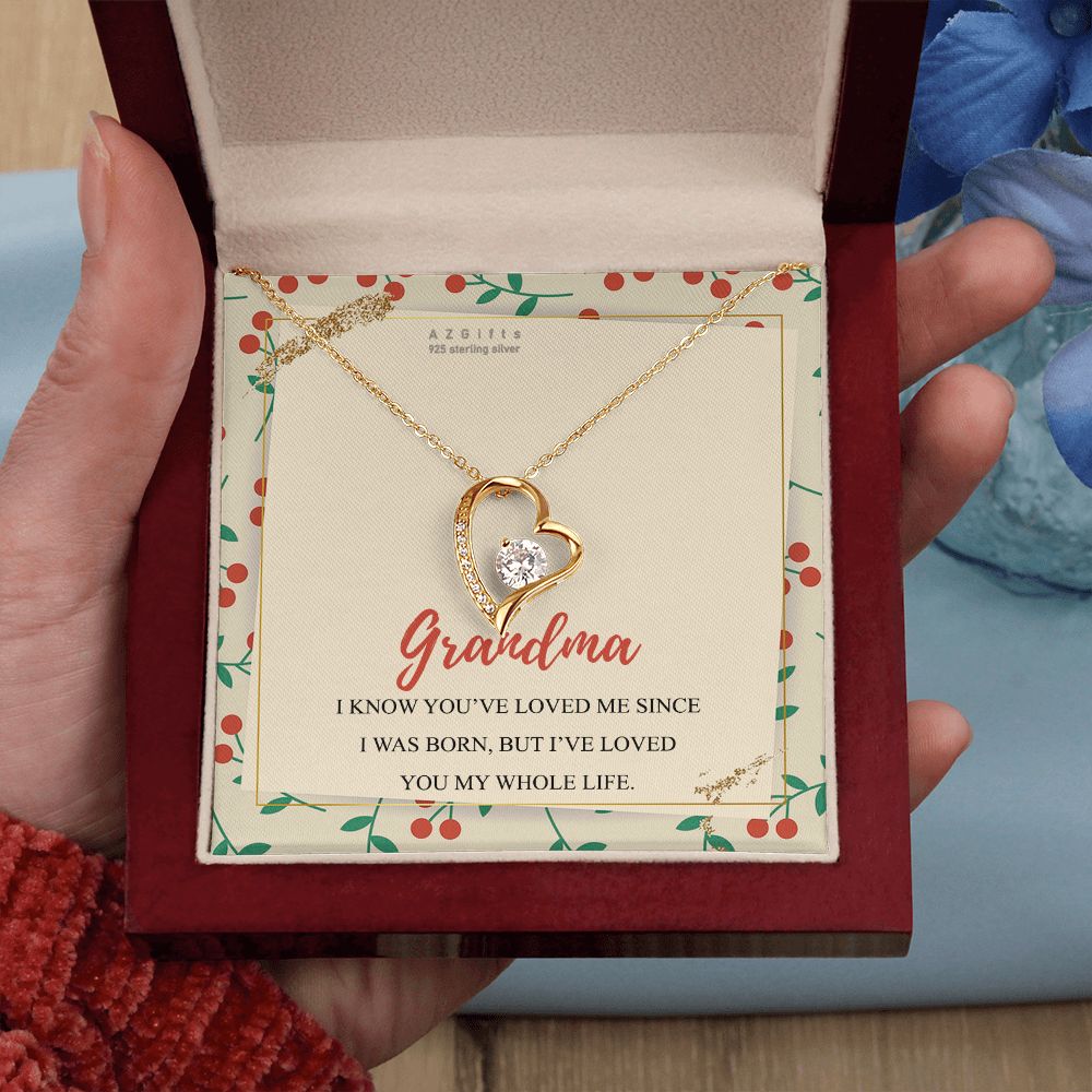 To My Grandma Necklace, Gift for Grandmother Necklace, Mothers Day Gift For Grandma Nana, Grandma Jewelry From Grandchildren GrandKids , Jewelry Box Gift For Grandma Grandmother15 Forever Love Necklace