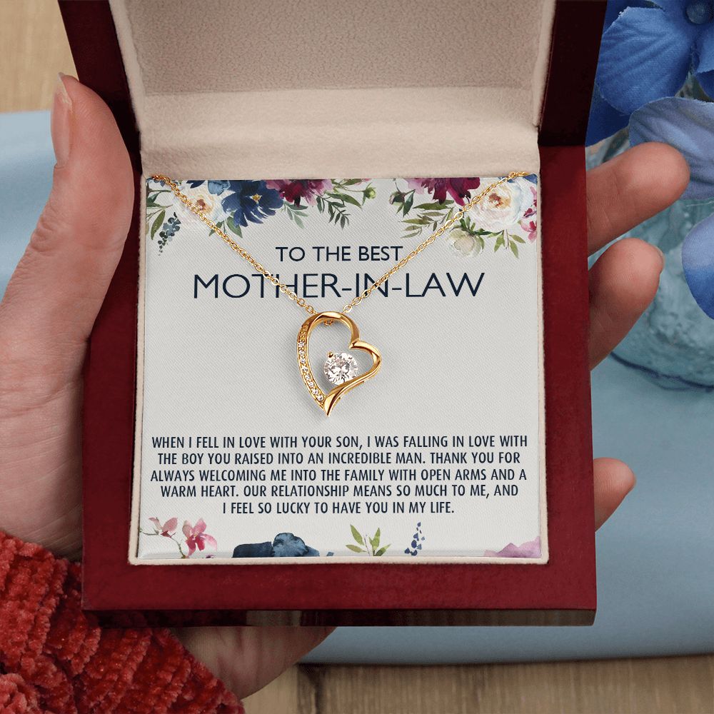 To My Mother-In-Law Gift Mothers Day Gift Necklace Mother-In-Law Gifts Jewelry Forever Love Necklace