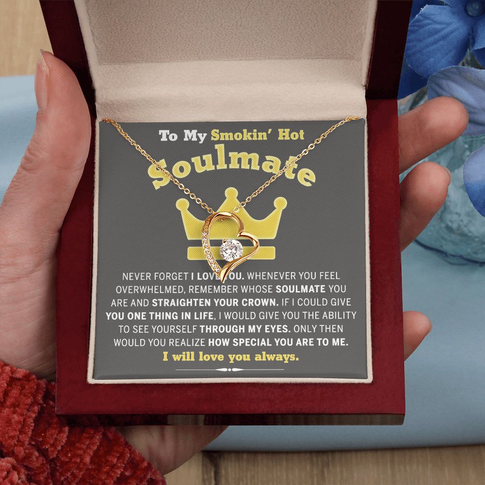 To My Soulmate Necklace for Women Birthday Valentines Day Jewelry Gifts For My Wife with Message Card Box Personalized Gift Present Pendant for Future Wife Soulmate Girlfriend Love 8 Forever Love Necklace