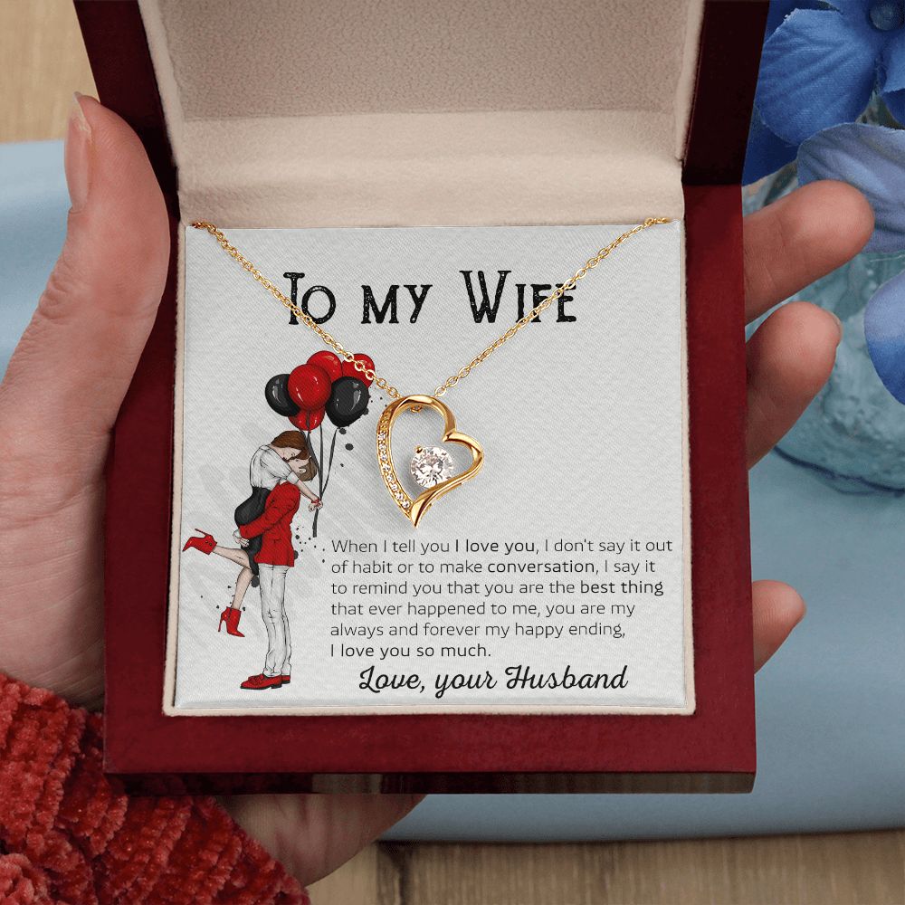 Birthday Gifts For Wife, Necklace Gifts For Wife From Husband, To My Wife Jewelry For Women , To My Wife Necklace  from Husband Wedding Anniversary Present For Wife, Beautiful Wife Jewelry Christmas 7 Forever Love Necklace