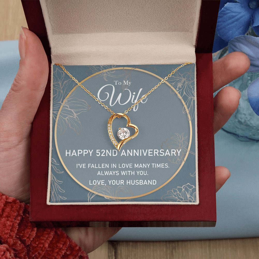 To My Wife Necklace from Husband, Personalized Necklace for Women, Luxury Necklace for Wife from Man Men, Wedding Anniversary Present For Wife, Beautiful Wife Jewelry Christmas Birthday Gifts For Wife5 Forever Love Necklace