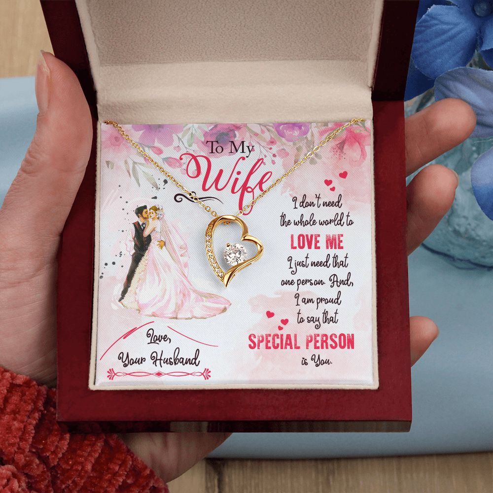 To My Wife Necklace from Husband, Personalized Necklace for Women, Luxury Necklace for Wife from Man Men, Wedding Anniversary Present For Wife, Beautiful Wife Jewelry Christmas Birthday Gift For Wife17 Forever Love Necklace