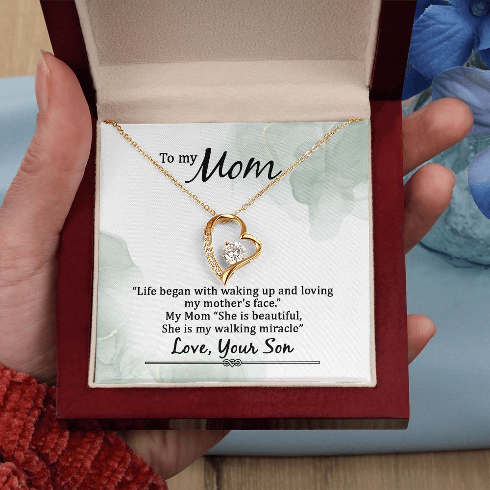 Mom Necklace Gifts for Mom from Daughter to Mom Gifts for Mothers Day from Daughter, To My Mom Necklace from Daughter to Mom Birthday Gifts Necklace with Message Card and Gift Box20 Forever Love Necklace