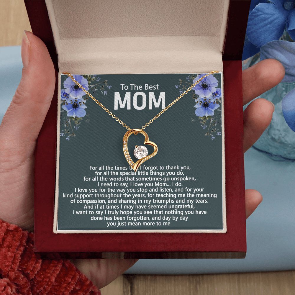 To The Best Mom Love Knot Necklace Gift For Mom On Mother's Day Forever Love Necklace