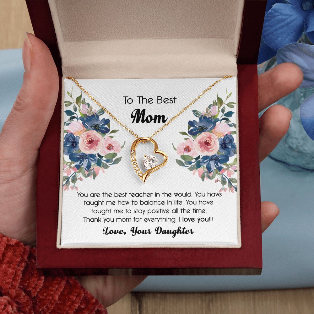 To My Mom Necklace, Gift For Mom, Mother's Day Gift from Daughter, Mom Jewelry Gift for Mothers Day, Birthday Gift for Mother, Moms Gift from Daughter Son, Necklace for Mom Mother 7 Forever Love Necklace