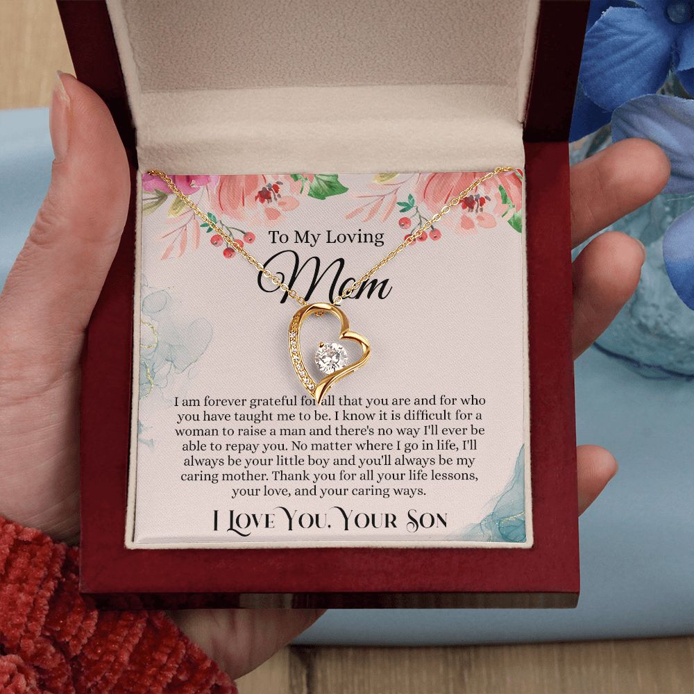 To My Loving Mom Necklace, Mom Gift From Son, Mom Necklace, Gift For Mom From Son, Mom Mother's Day Gift From Son, Mom Birthday Gift From Son, To My Mom Gift, Necklace for Women Forever Love Necklace