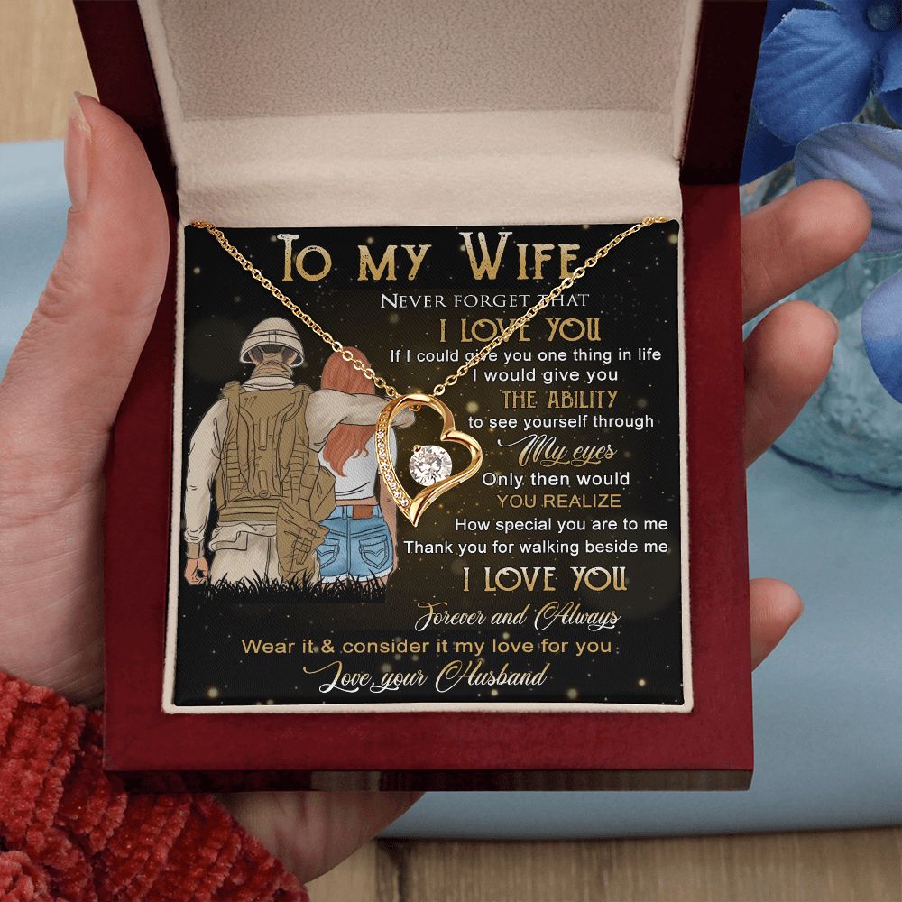 Birthday Gifts For Wife, Necklace Gifts For Wife From Husband, To My Wife Jewelry For Women , To My Wife Necklace  from Husband Wedding Anniversary Present For Wife, Beautiful Wife Jewelry Christmas21 Forever Love Necklace