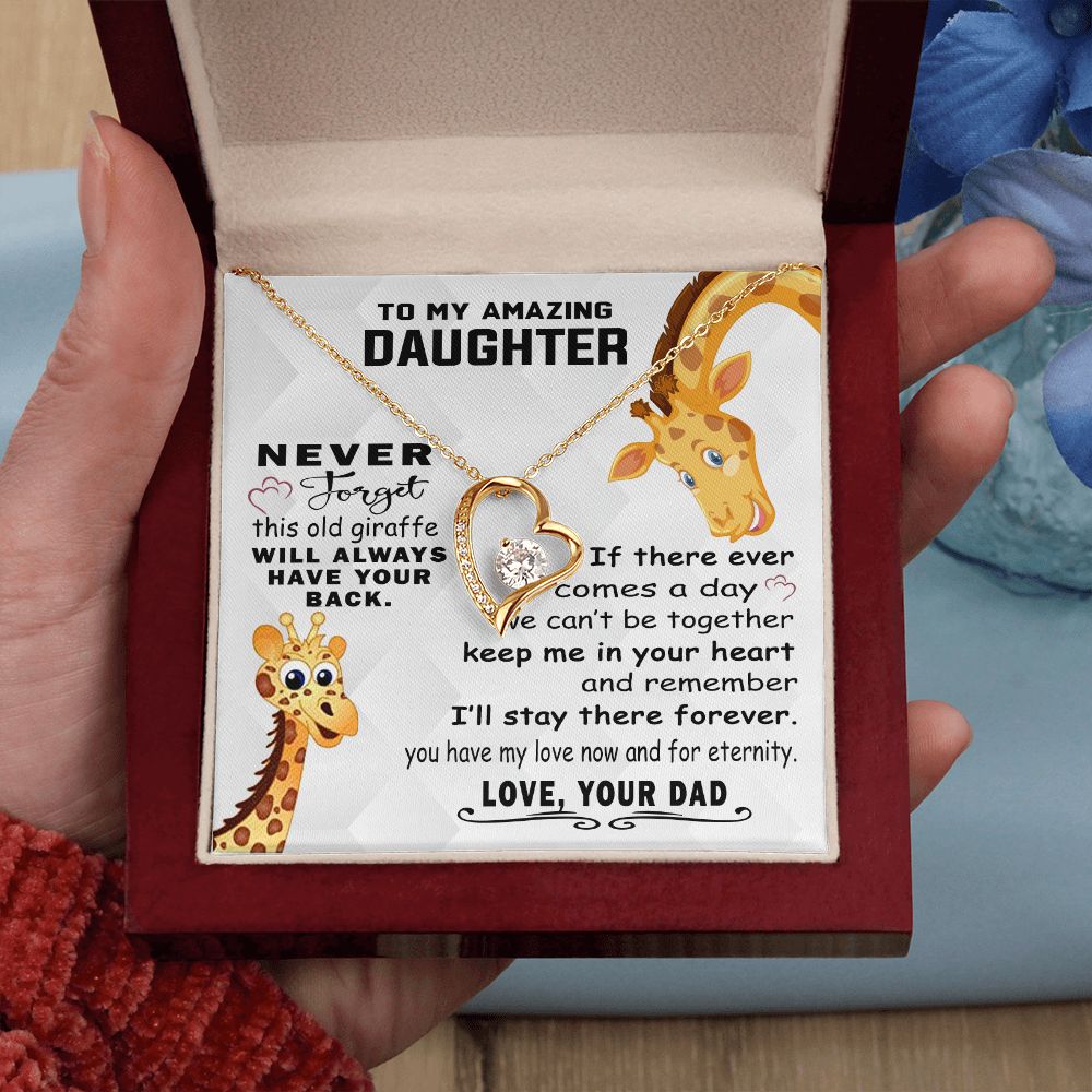 Jewelry Pendant Present for Daughter, To My Daughter Gift Necklace from Mom, Mother Daughter Gift Ideas, Birthday Christmas Gift Graduation Gifts for Daughters, Mother and Daughter Necklace 18 Forever Love Necklace