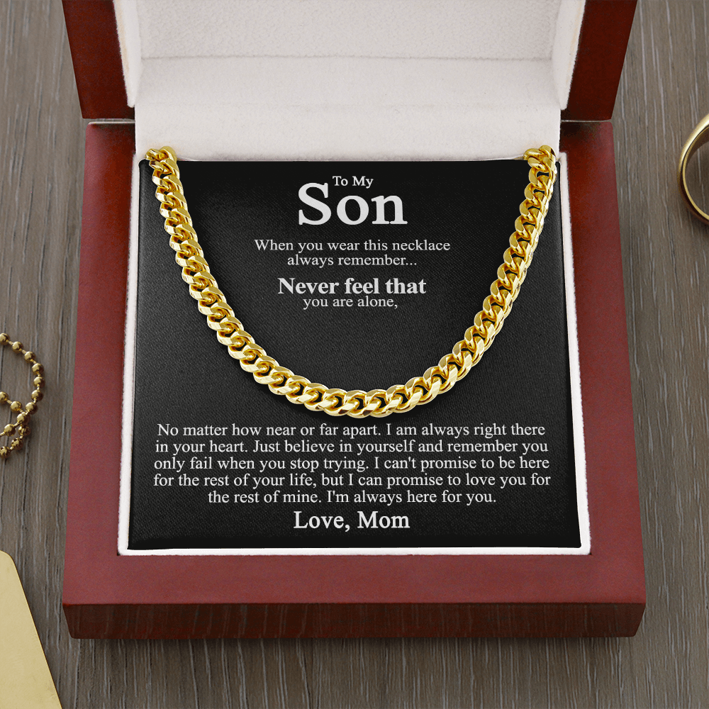 To My Son Cuban Chain Necklace from Mom Gifts for Son for Christmas Gift for Son 175034247284