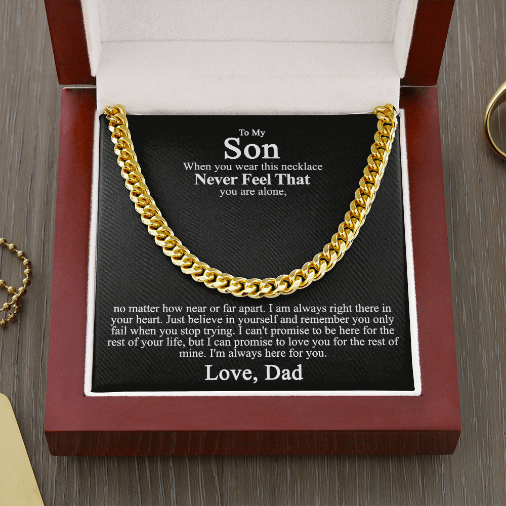 Father to Son Cuban Chain Necklace, Father Son Necklace Christmas Gifts for Son 175034247756