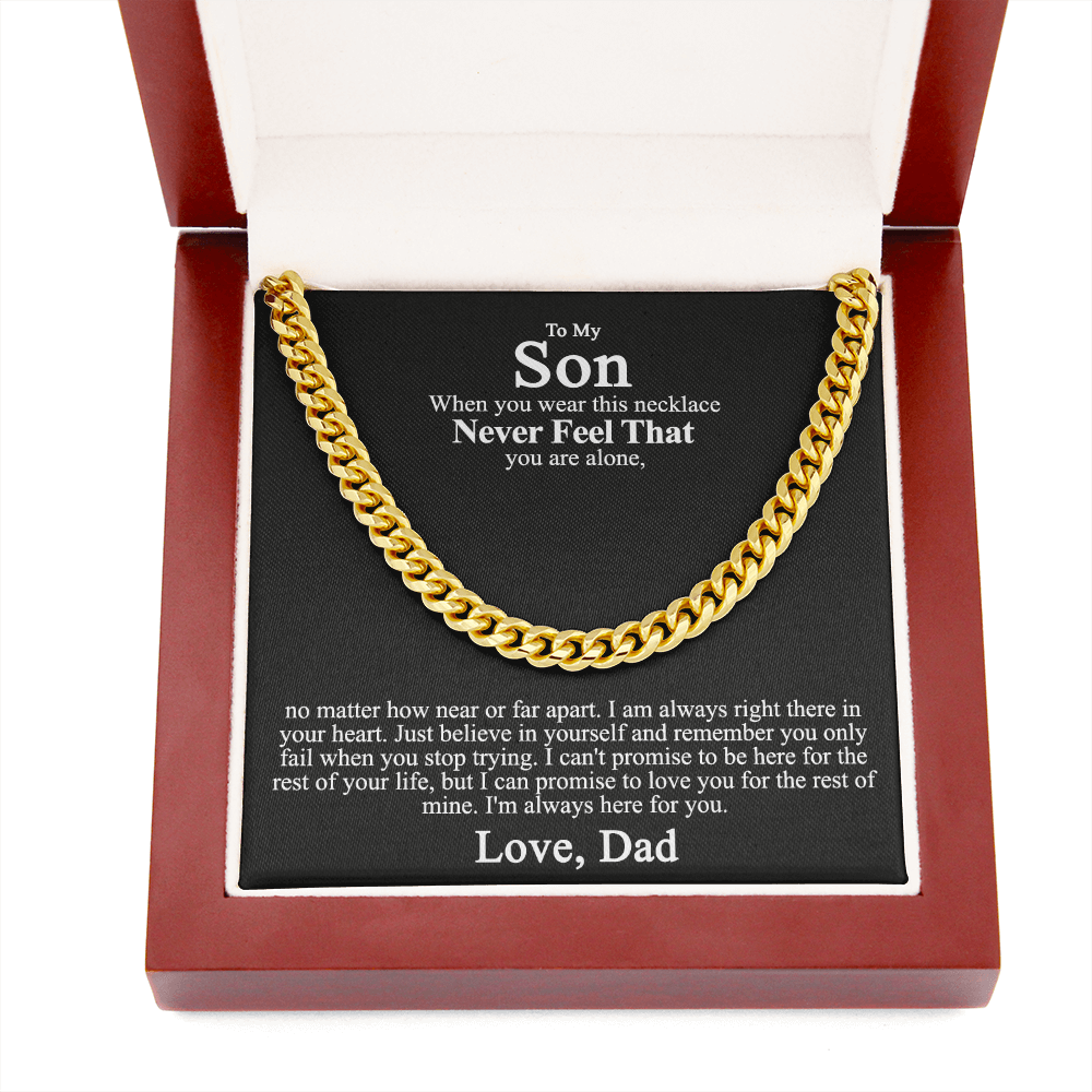 Father to Son Cuban Chain Necklace, Father Son Necklace Christmas Gifts for Son 175034247756