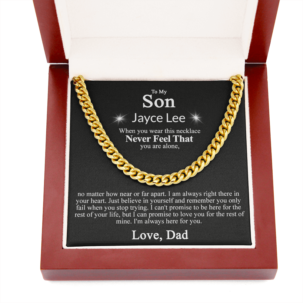 Father to Son Cuban Chain Necklace, Father Son Necklace Christmas Gifts for Son Dad Jayce Lee
