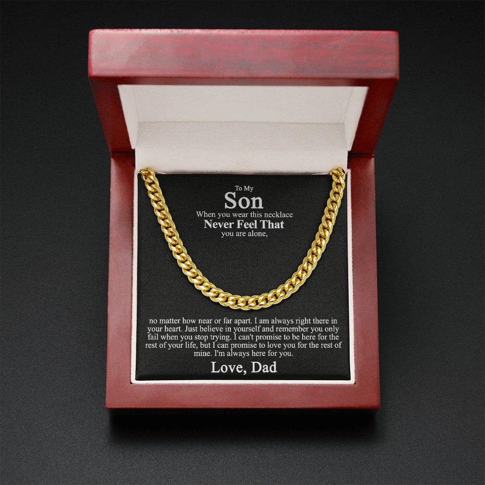 Father to Son Cuban Chain Necklace, Father Son Necklace Christmas Gifts for Son 175034247756