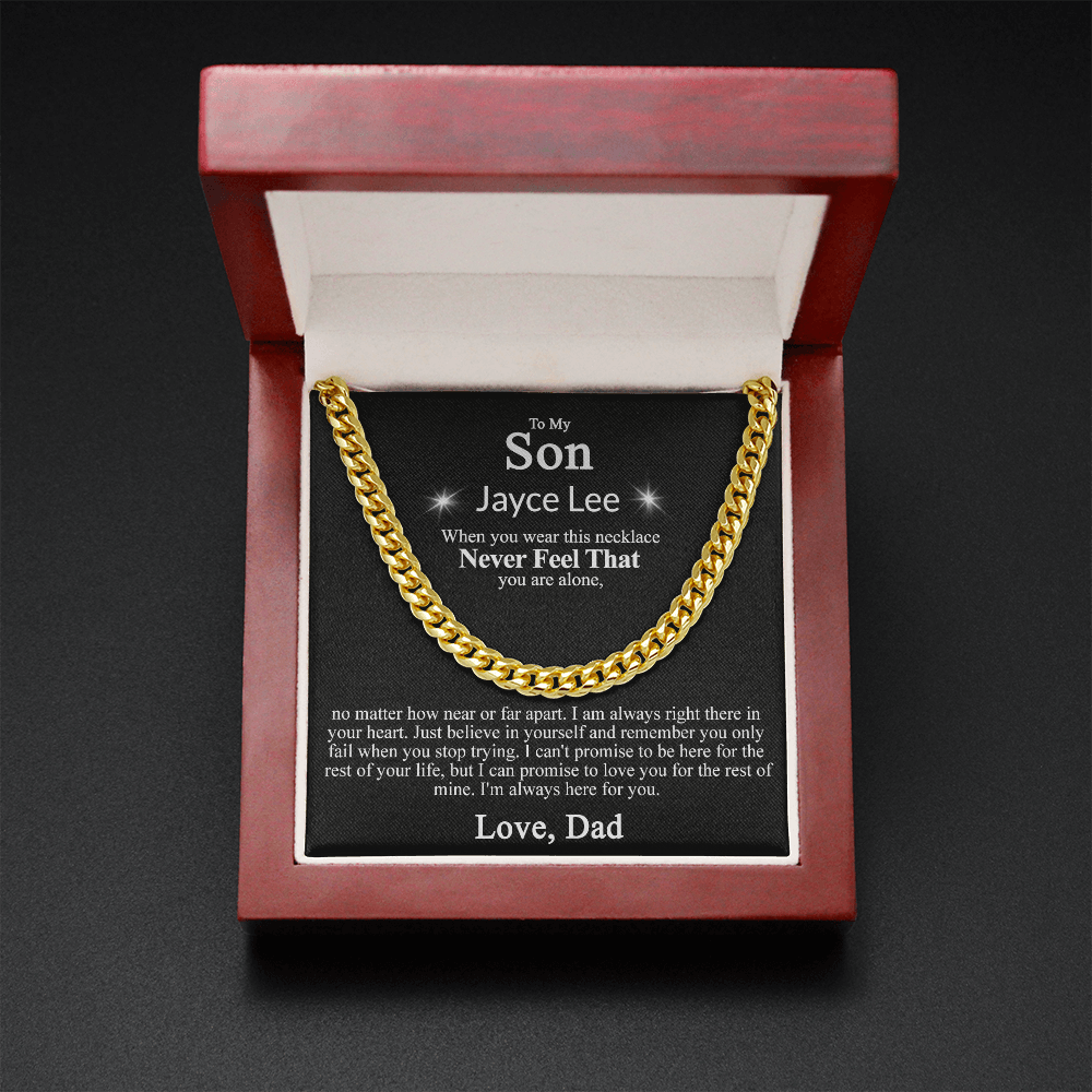 Father to Son Cuban Chain Necklace, Father Son Necklace Christmas Gifts for Son Dad Jayce Lee
