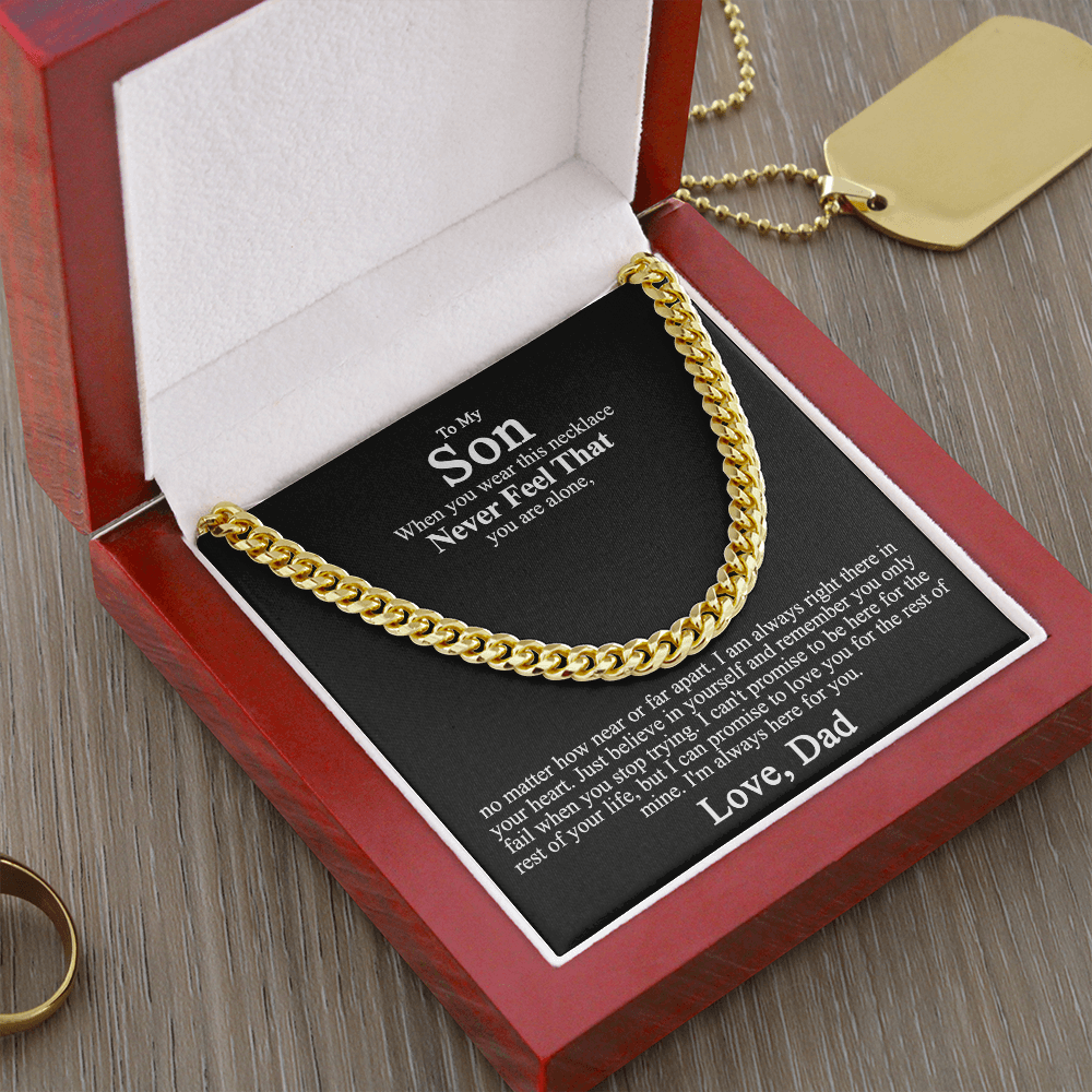 Father to Son Cuban Chain Necklace, Father Son Necklace Christmas Gifts for Son 175034247756