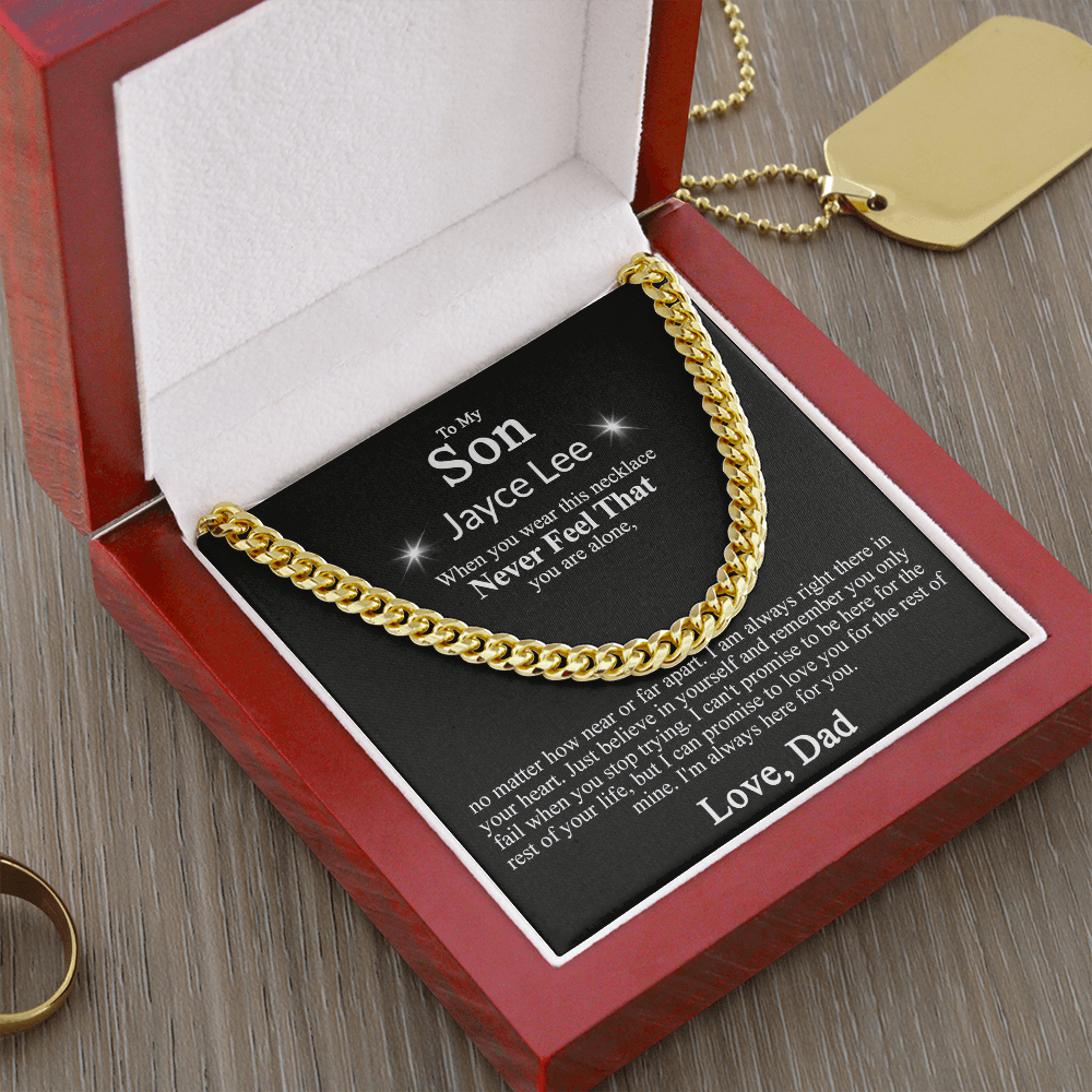 Father to Son Cuban Chain Necklace, Father Son Necklace Christmas Gifts for Son Dad Jayce Lee