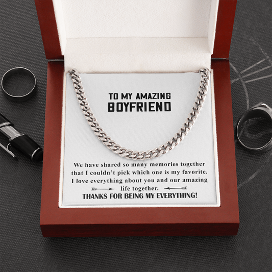 To My Boyfriend Necklace, Cute Gifts for Boyfriend, Gift for Boyfriend Birthday