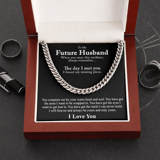 To My Future Husband Cuban Chain Necklace, Husband To Be Christmas Gifts for His
