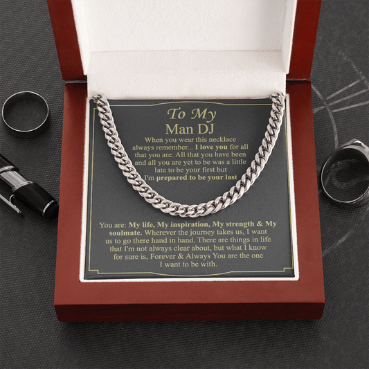 To My Man Necklace, Gift For Boyfriend, Boyfriend Birthday Cuban Link Necklace man DJ