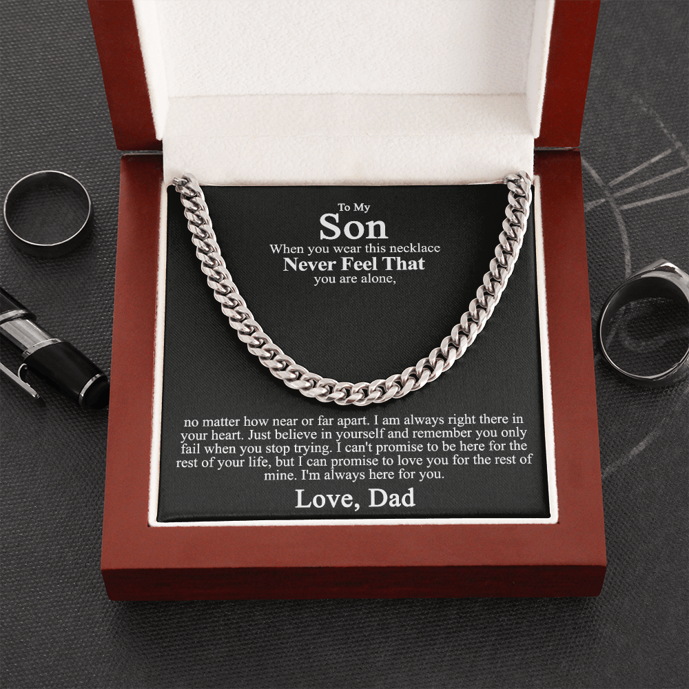 Father to Son Cuban Chain Necklace, Father Son Necklace Christmas Gifts for Son 175034247756