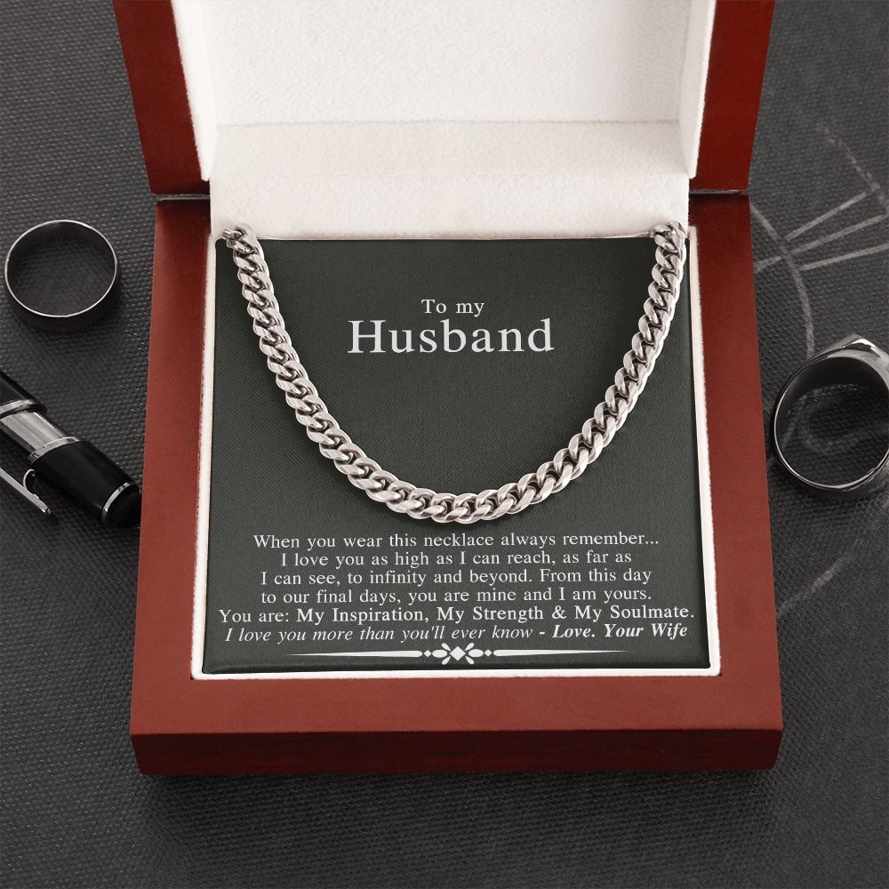 To My Husband Cuban Link Chain Necklace Gift For Husband From Wife Anniversary 175033007532