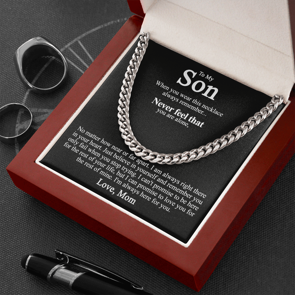 To My Son Cuban Chain Necklace from Mom Gifts for Son for Christmas Gift for Son 175034247284