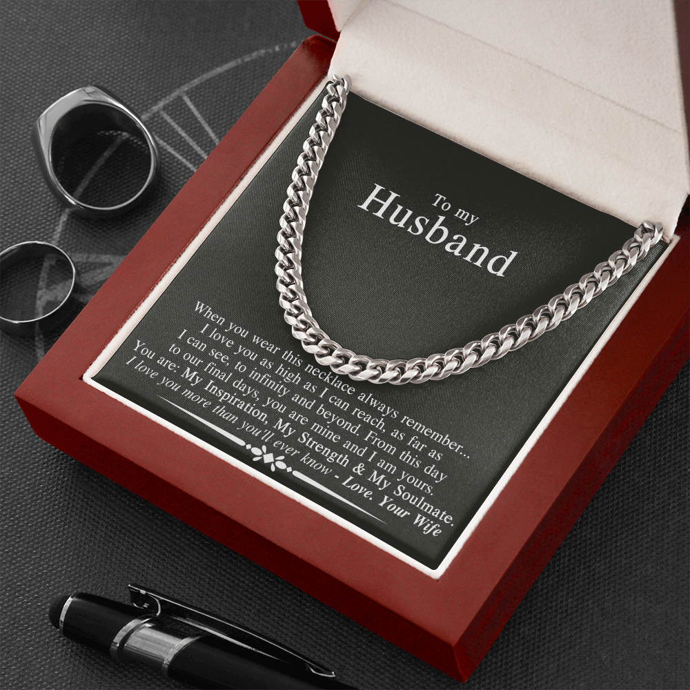 To My Husband Cuban Link Chain Necklace Gift For Husband From Wife Anniversary 175033007532