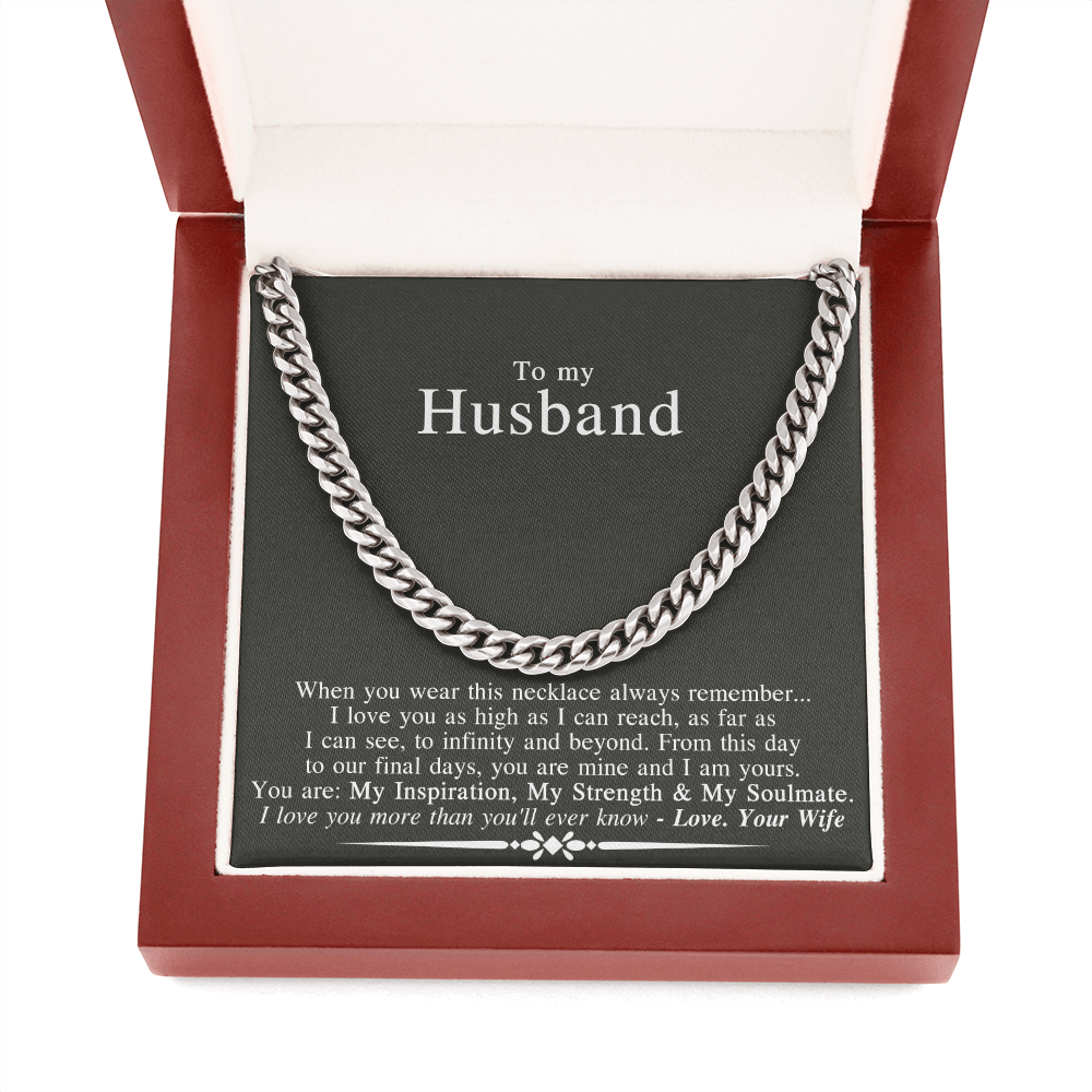 To My Husband Cuban Link Chain Necklace Gift For Husband From Wife Anniversary 175033007532