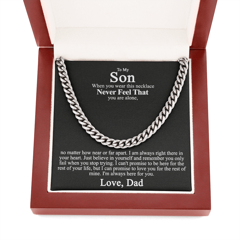 Father to Son Cuban Chain Necklace, Father Son Necklace Christmas Gifts for Son 175034247756
