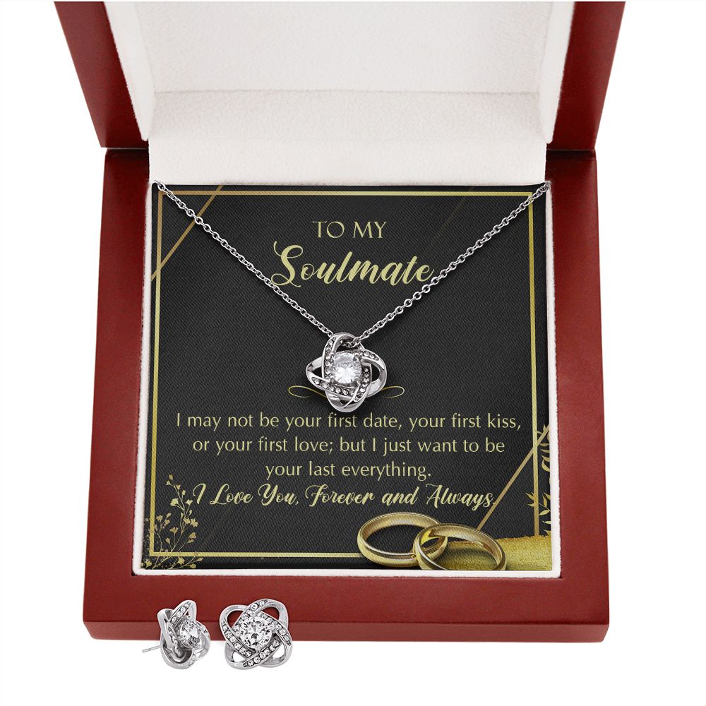 Wife Necklace Gift From Husband Gifts For Wife From Husband To My Wife Necklace Birthday Gifts For Wife Soulmate Necklace Love Knot Earring Pendant Necklace