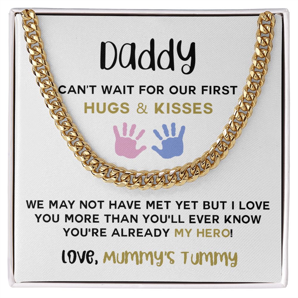 Daddy To Be Keepsake Gift From Baby Bump Cuban Link Chain Daddy To Be Necklace 175443812671